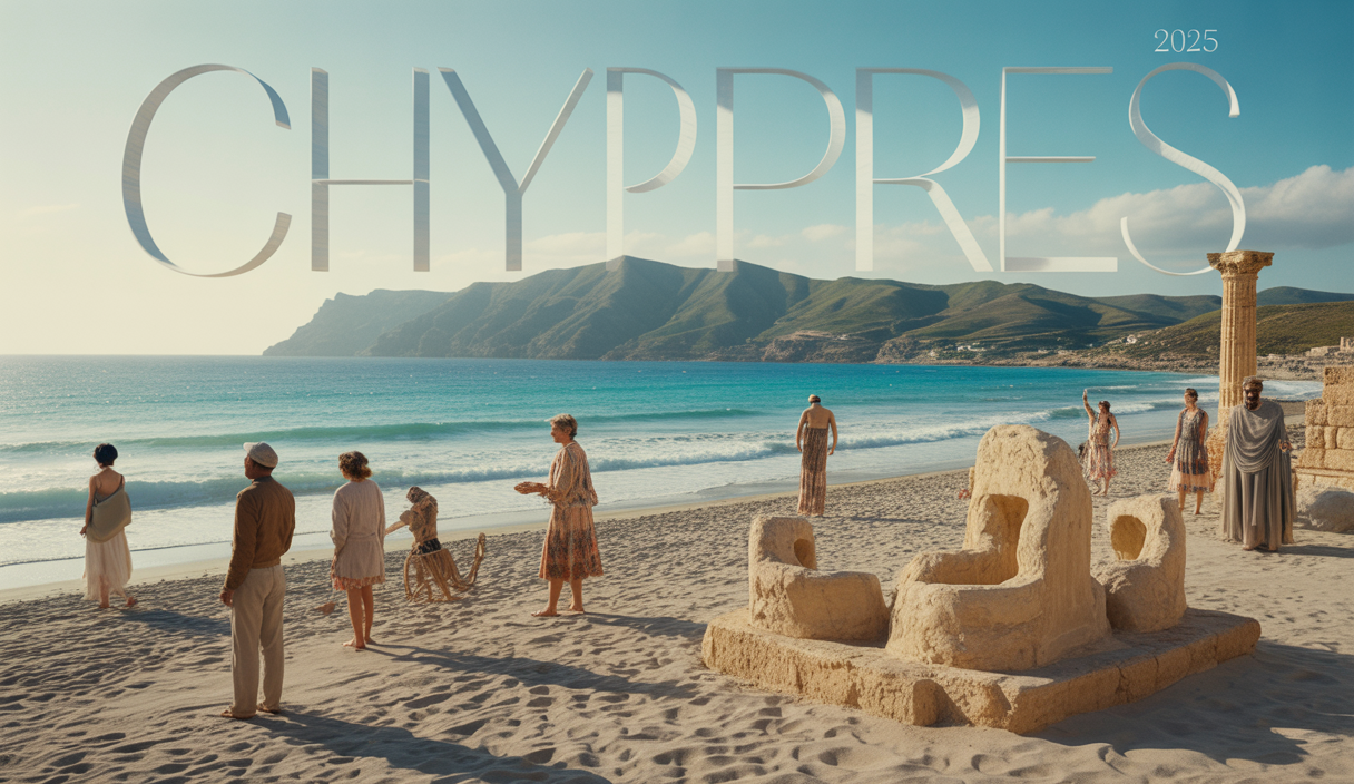 Vue pittoresque de Chypre, mélangeant plages, sites historiques et vie locale