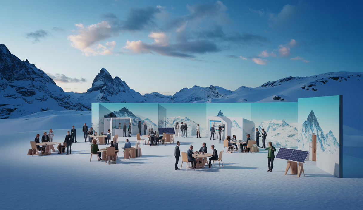 Illustration du salon Destination Montagnes 2025 à Grenoble axé sur l'innovation et la durabilité.