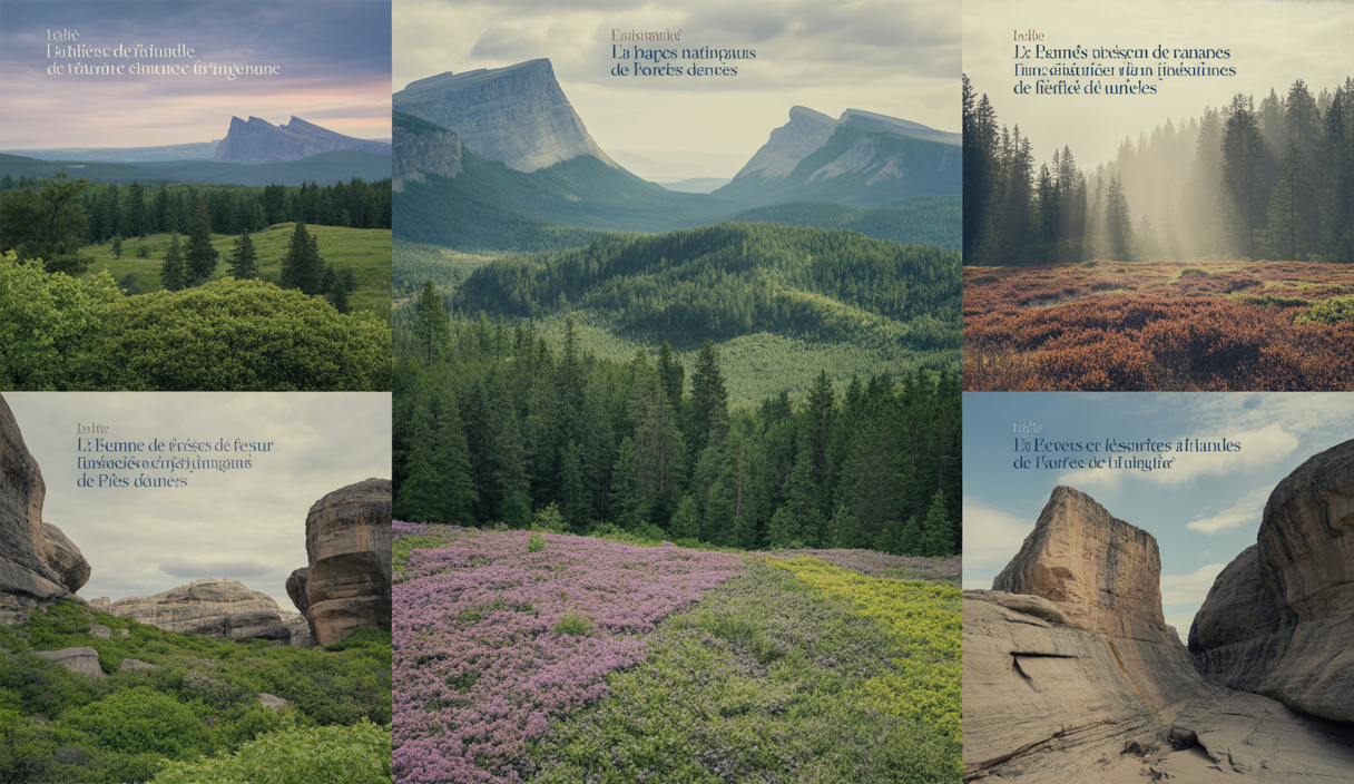 Magnifiques panoramas des parcs nationaux du Canada et des réserves naturelles de France