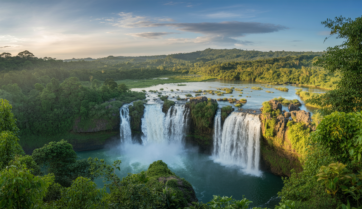 Vue spectaculaire de la cascade Tumpak Sewu en Indonésie