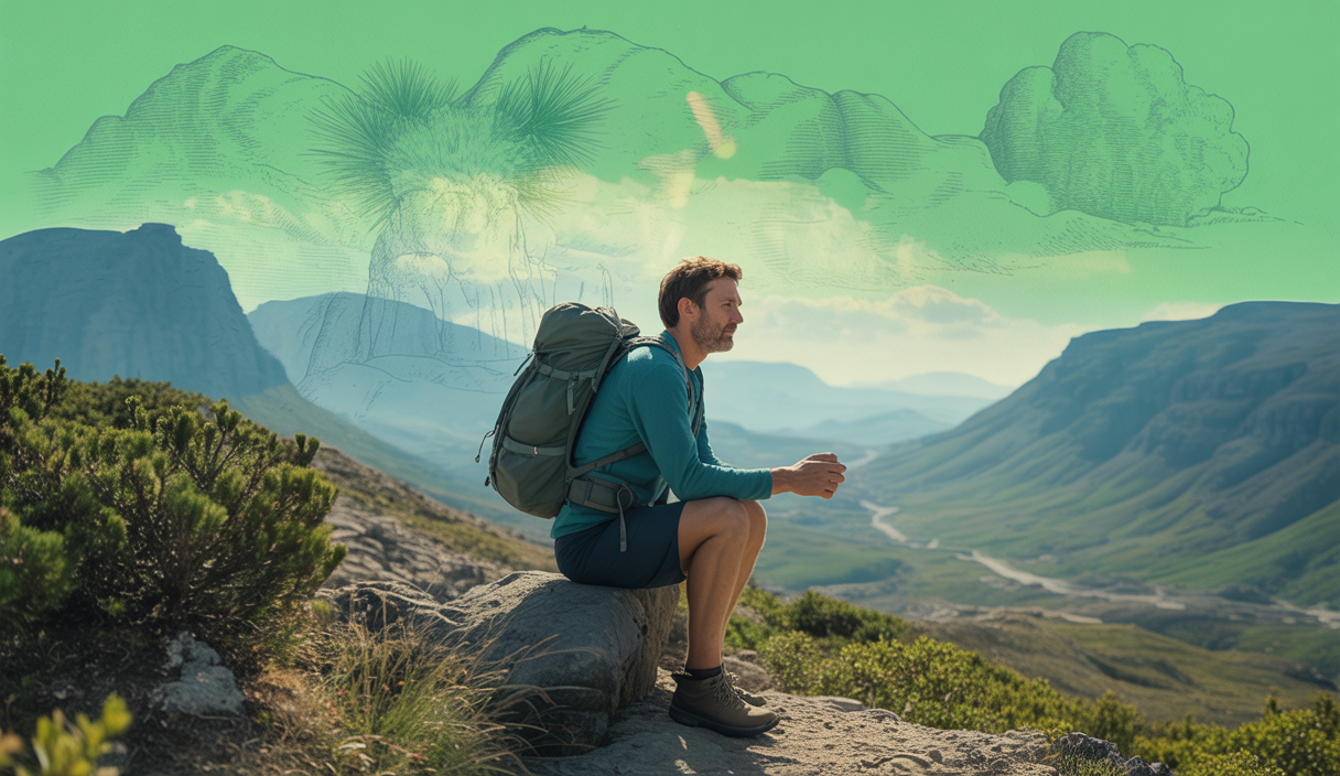 Voyageur européen explorant une destination naturelle en 2025