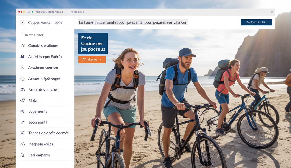 Page d'accueil du guide Petit Futé avec conseils pratiques, activités sportives et astuces sécurité pour préparer ses vacances