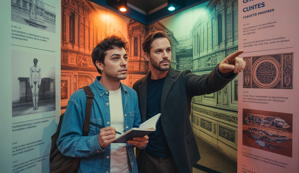 Illustration artistique d'une expérience touristique culturelle enrichissante