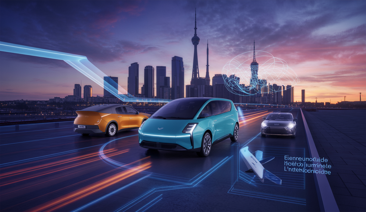 Illustration futuriste du secteur aérien avec eVTOLs et intelligence artificielle