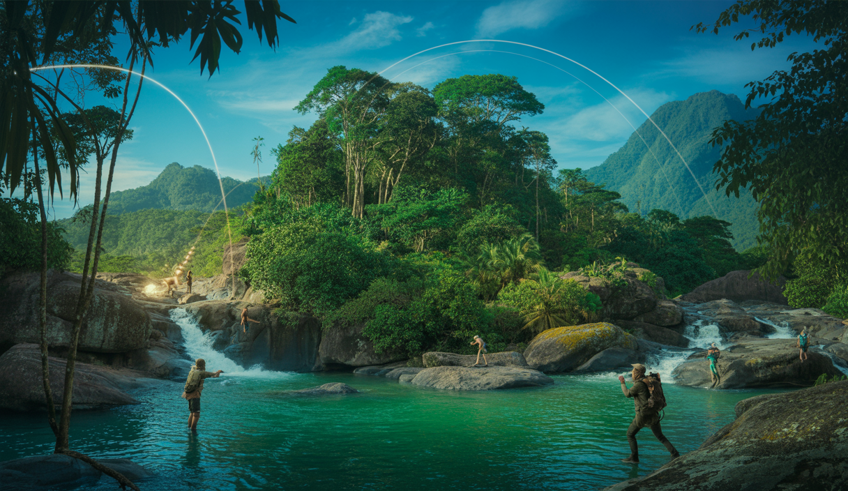 Image de La Dominique, île naturelle avec forêts tropicales et cascades.