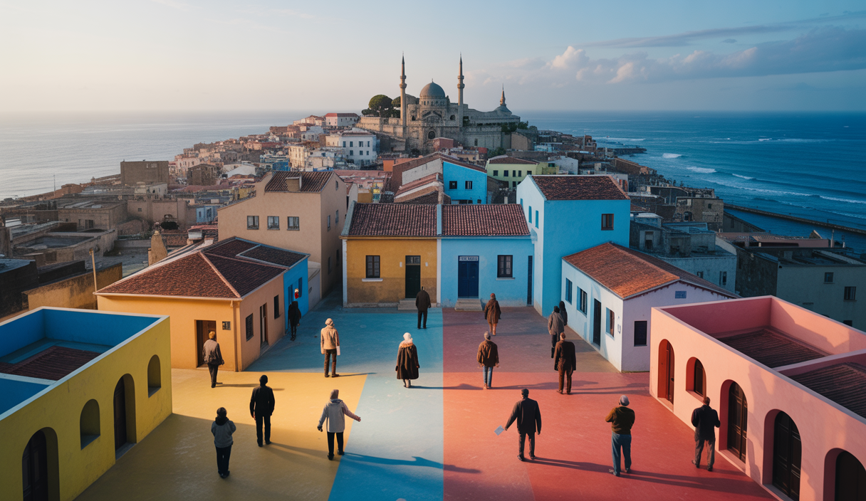 Vue artistique de Mogadiscio, capturant l'essence d'une ville complexe et dynamique