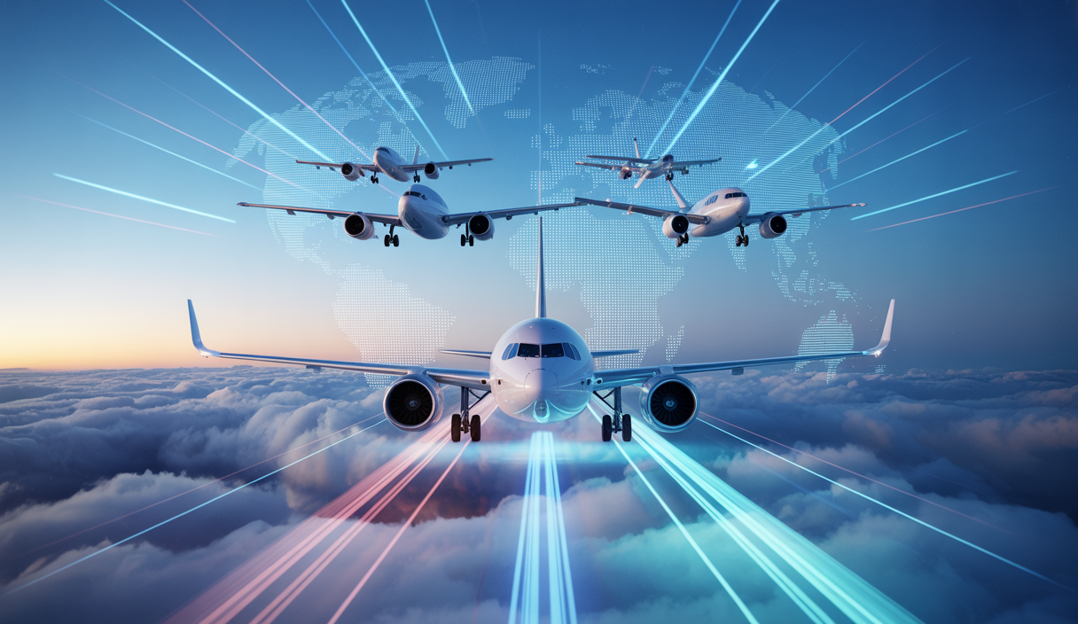 Avions révolutionnaires survolant des routes aériennes innovantes