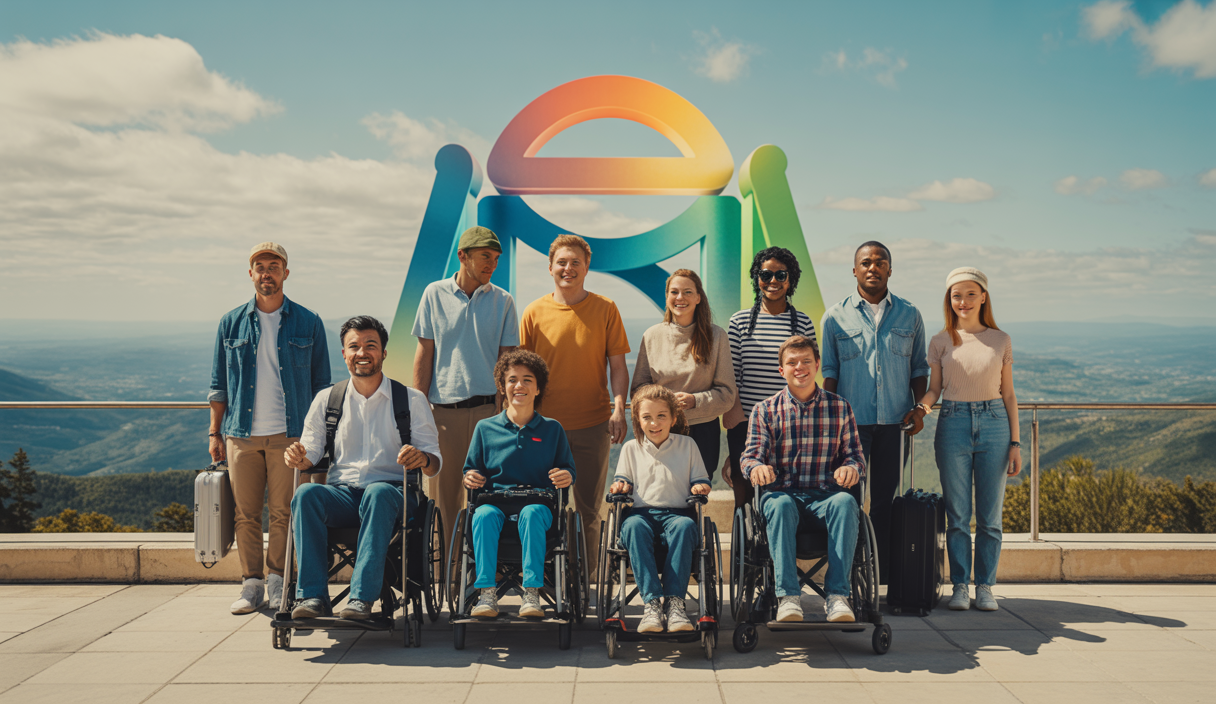 Image illustrant le tourisme inclusif avec une diversité de voyageurs