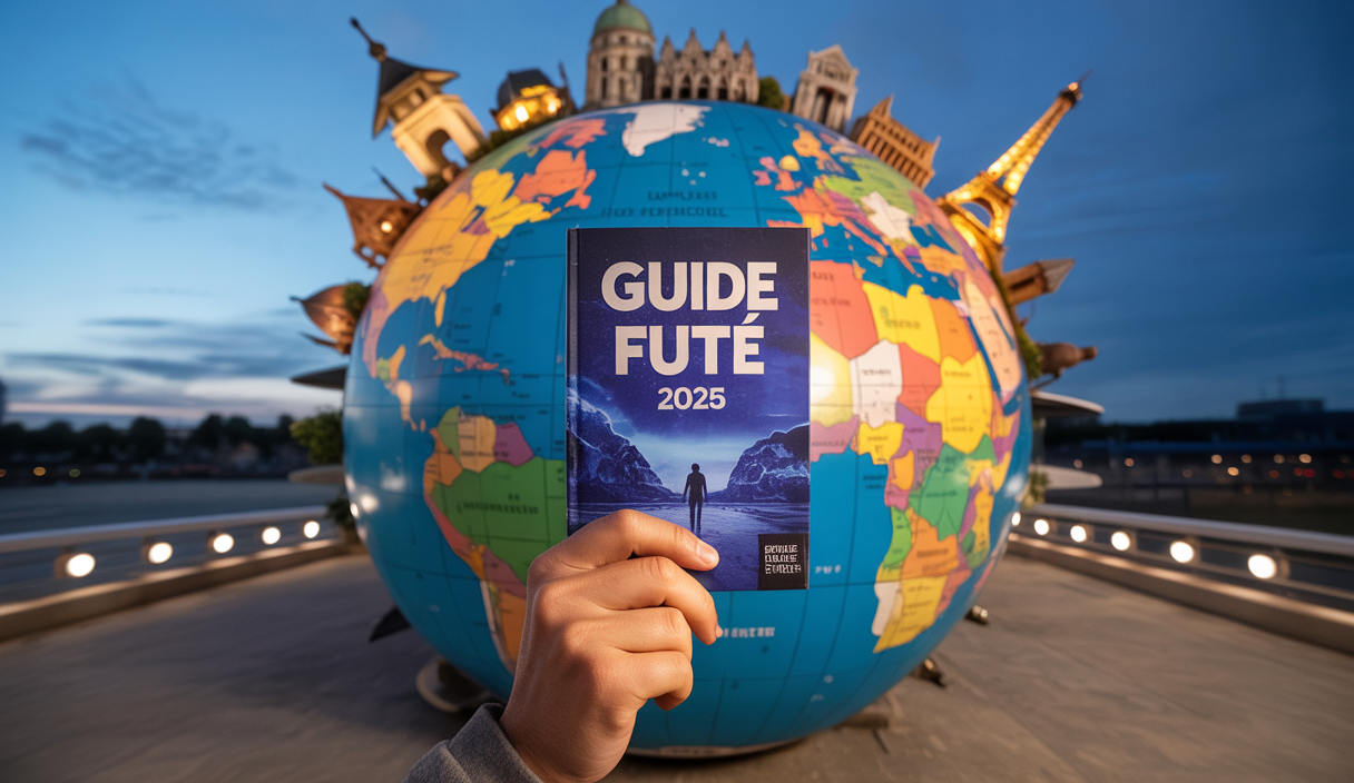 Le Guide Petit Futé 2025 symbolisé par un itinéraire culturel mondial